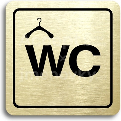 ACCEPT Piktogram šatna, WC - zlatá tabulka - černý tisk