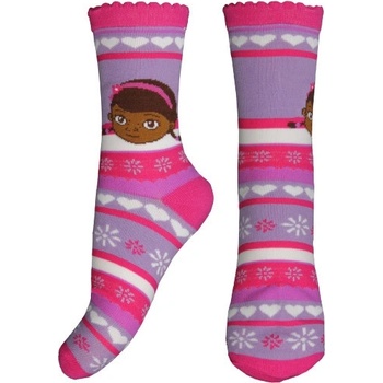 E plus M Dívčí vzorované ponožky Doktorka Plyšáková fialové