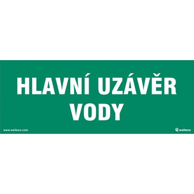 Walteco Hlavný uzáver vody, 210x80mm, samolepka Množstvo: 1 ks , 20080