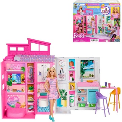 Barbie Mattel Herní set domek s příslušenstvím + panenka