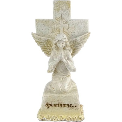 Anjelik na hrob s krížom Spomíname 23,5cm