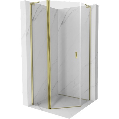 Mexen Mist L петстенна разтворена душ кабина 80 x 80 см, прозрачна, златна - 8A8L-080-080-50-00 (8A8L-080-080-50-00)