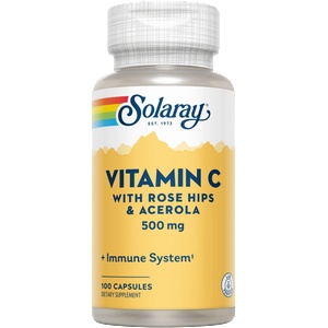 SOLARAY Витамин C 500 mg с шипка и ацерола - 100 капсули