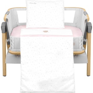 KikkaBoo Бебешки спален комплект за мини-кошара 5ч Dream Big Pink (41101050063) - bebetabg