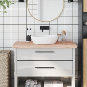 vidaXL Плот за баня 100x50x4 см масивно дърво бук (355992)