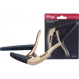 Stagg Каподастер за класическа китара Stagg SCPX-FL CLWOOD цвят дърво