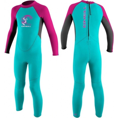 O'Neill Toddler Reactor Girls II 2 mm Back Zip Full light aqua/graphite/berry