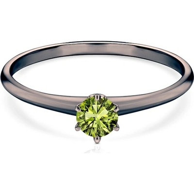 Savicki Zásnubný prsteň The Journey čierne zlato zelený diamant diamanty TJ R6 ZIDIA DIA CZ