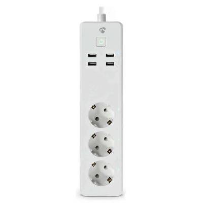 Nedis WIFIP312FWT - SmartLife Prodlužovací Přívod| Wi-Fi | 3x Zásuvka typu F (CEE 7/3) / 4 x USB | 3680 W | 1.8m | Bílá (WIFIP312FWT)