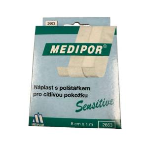 MEDIPLAST MEDIPOR пластир с подложка за чувствителна кожа 8 см x 1 м