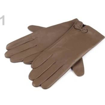 Stoklasa dámské kožené rukavice s mašličkou béžová tm.