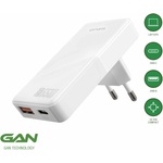 4smarts Захранване за ел. мрежа за мобилни устройства с USB-A и USB-C изходи и с технология за бързо зареждане - 4smarts GaN Wall Charger FlatPlug Duos 65W (бял) (541091)