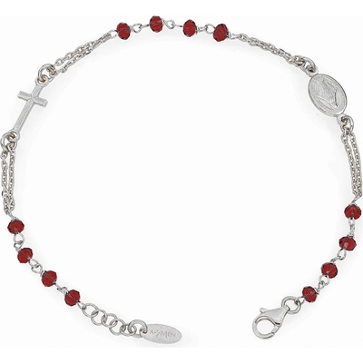 Amen elegantný strieborný náramok s kryštálmi Rosary BROBR3