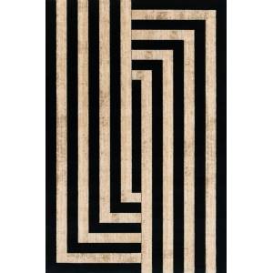 Agnella Черно-бежов вълнен килим 200x300 cm Agnus Art Deco II - Agnella (5901760413268)