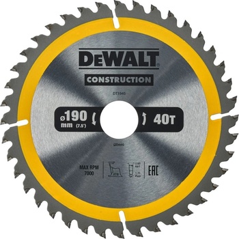 DeWALT DT1945 Pilový kotouč 190 x 30mm, 40 zubů