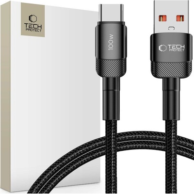 Tech-Protect YJ-0039 USB-A / USB-C 100W/5A, 1m, černý