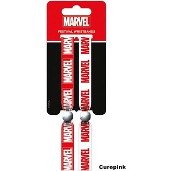 CurePink festivalový náramek Marvel Logo set 2 kusy FWR68067