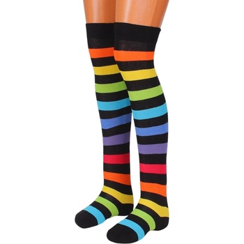 Дамски 7/8 чорапи на едро райе в различни цветове