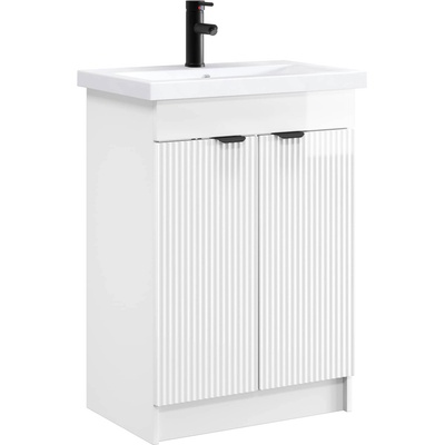 vidaXL Комплект мебели за баня Бял гланц 78, 5 x 37, 5 x 81 см (3404158)