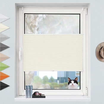 Image 1 of Grandekor Плисирана слънцезащитна полупрозрачна щора 130 х 50 см. , без необходимост от пробиване, бяла BZ50A130 Grandekor® 14179