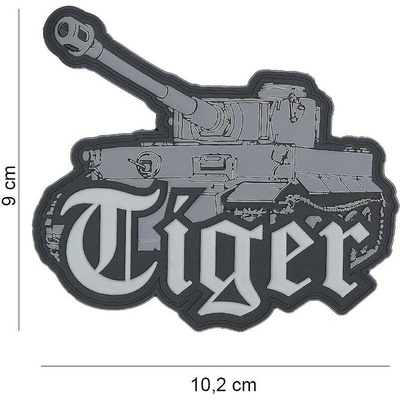 Gumová nášivka 101 Inc Tiger tank - šedá-černá