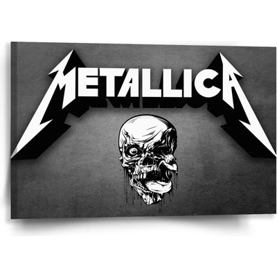 Sablio Obraz METALLICA Lebka Sivá - 60x40 cm