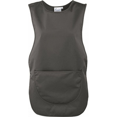Premier Workwear Dámský tabard s velkou nakládanou kapsou šedá tmavá Pantone 431 S PW171