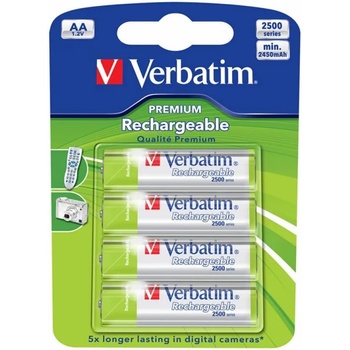 Verbatim Акумулаторна батерия Verbatim, AA, HR6, 2500 mAh, 4 броя