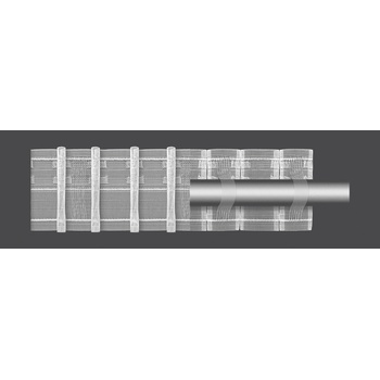 MAGAM Záclonová řasící páska, stuha TZ22 obojživelník, tužkové sklady, řasení 1:2 nebo navlečení na tyč, transparentní, šířka 7,5cm (v metráži)