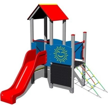 Playground System sestava se skluzavkou a šplháním 4U202K10 celokovová