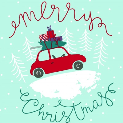 Duni papírové ubrousky Christmas Car 33x33cm 20ks