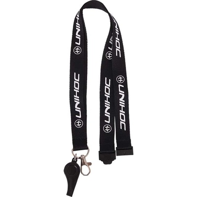 Unihoc Coach whistle black with lanyard