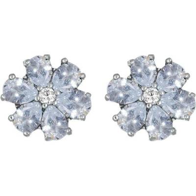 CrysTalp Kytičkové náušnice s čirými krystaly Flower Kiss 42288.WHI.R