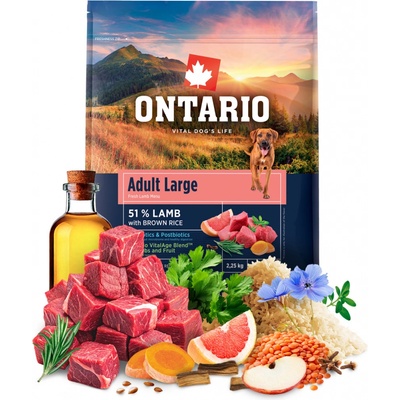 Ontario Adult Large Lamb & Brown Rice 2,25 kg