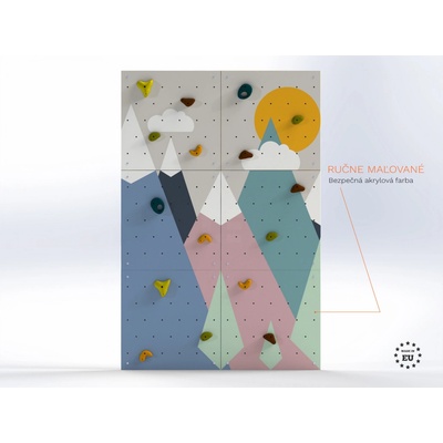 TetisWood lezecká stena pre deti 6 panelov LEZÚŇ Farebné hory