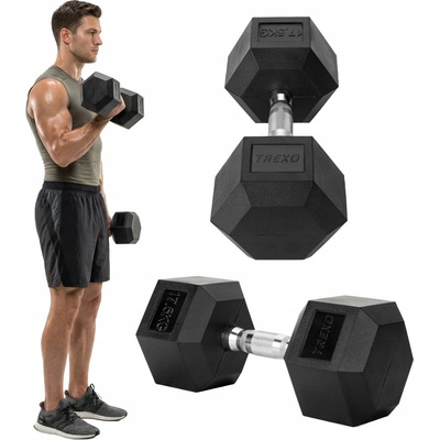 Xtrexo Pevné jednoručky potažené pogumované 1 x 17,5 kg