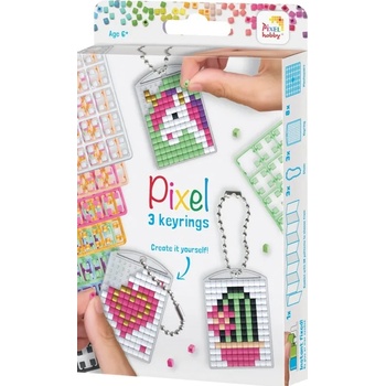 Pixelhobby Креативен комплект с пиксели Pixelhobby - Ключодържатели, сладурски (20131)