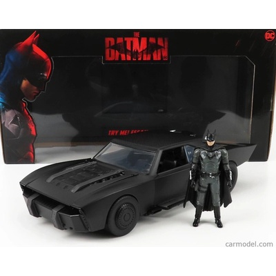 Jada Batman Batmobile With Figure 2022 The Batman Movie Matt Black 1:18