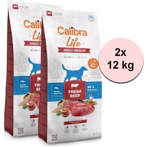 Calibra Dog Life Adult Medium Fresh Beef 2 x 12 кг