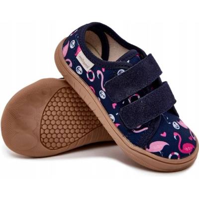 PAPUČE DETSKÉ BAREFOOT MILAMI TREND NAVY BLUE FLAMINGOS