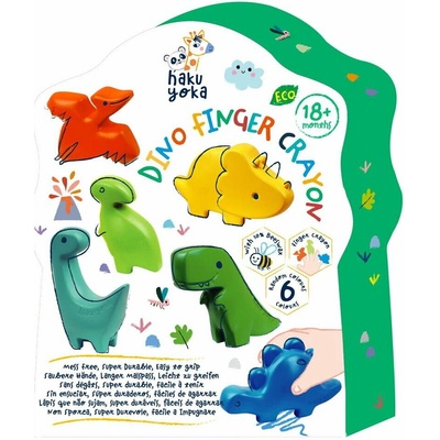 Haku Yoka prstové včelie voskovky dinosaury 6 ks