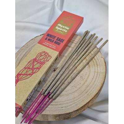 Mystic Spirits vonné tyčinky Biela Šalvia & Divoká Ruža 15 g