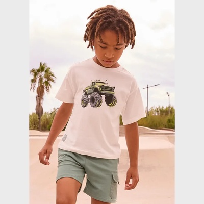 MAYORAL Тениска къс ръкав truck цвят сметана за мини момче Mayoral