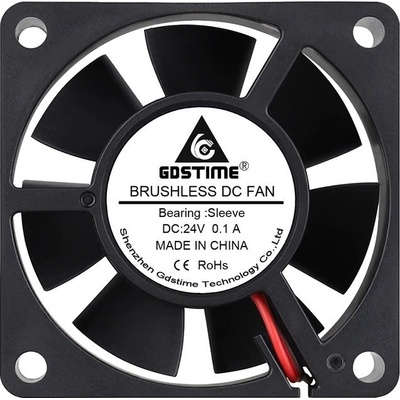 Ventilátor 60x60x20mm, 24V DC, XH2.54 - 2Pin
