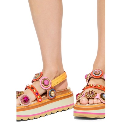 Kurt Geiger London сандали с платформа дамски кожени Octavia Sling Flatform (5612499109)