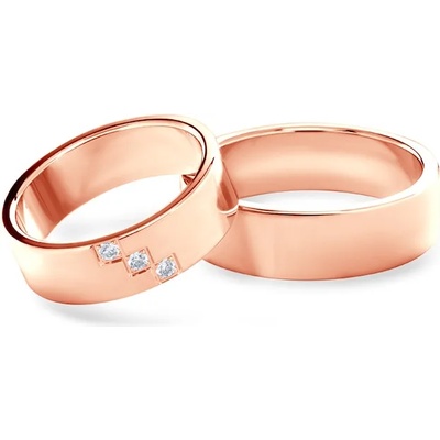 SAVICKI Сватбени халки: розово злато, плоски. 6 мм