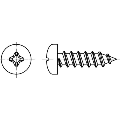 PROFISTYL DIN 7981C šroub do plechu s půlkulatou hlavou PHILLIPS (ostrá špička) pozink Varianta: DIN 7981C šroub do plechu PH kříž. ZB 4,2x16 – Zbozi.Blesk.cz