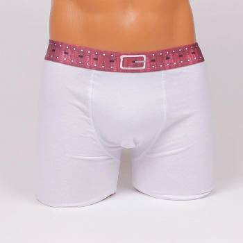 Image 1 of Бял боксер с външен ластик имитиращ колан