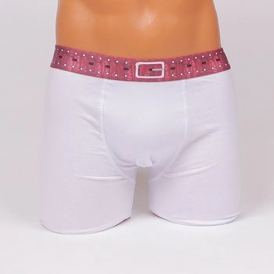 Бял боксер с външен ластик имитиращ колан