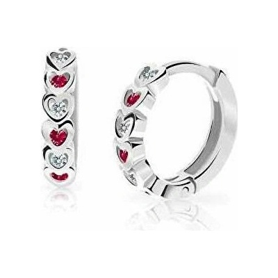 Cutie Jewellery dětské kruhové z bílého zlata C3339-80-X-2 červená